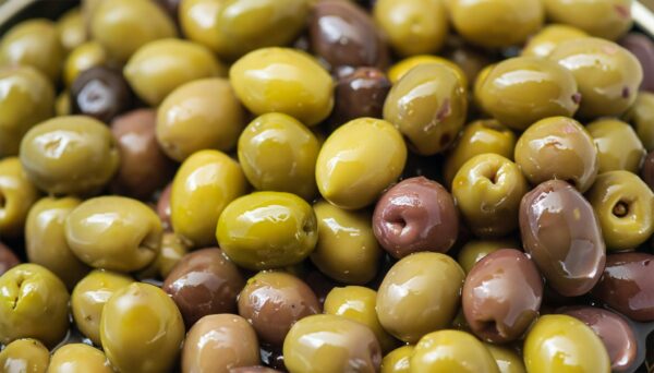 Background of olives close up